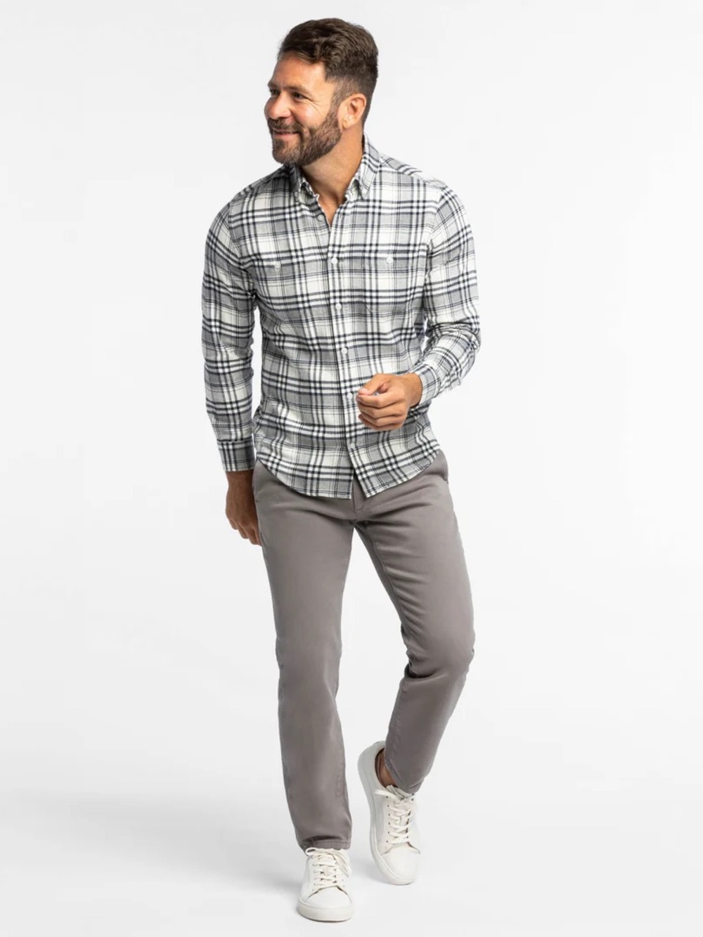 Ash & Erie Washed Stretch Chino in Steel Grey